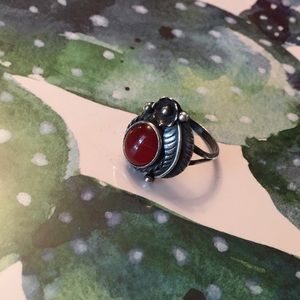 vintage nakai sterling carnelian ring size 7.5